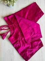 Pattu Silk Rani Pink Casual Wear Plain Readymade Blouse